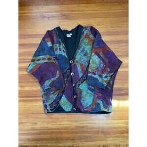 Vintage Legends by Sunisha Women's Medium Japanese style multicolor cardigan